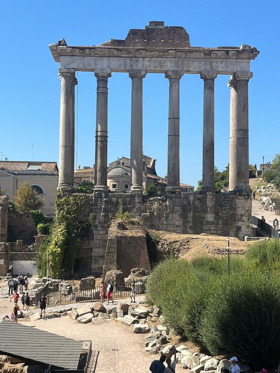 The columns of the Temple of Saturn in the Roman Forum