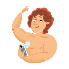 A man applying deodorant